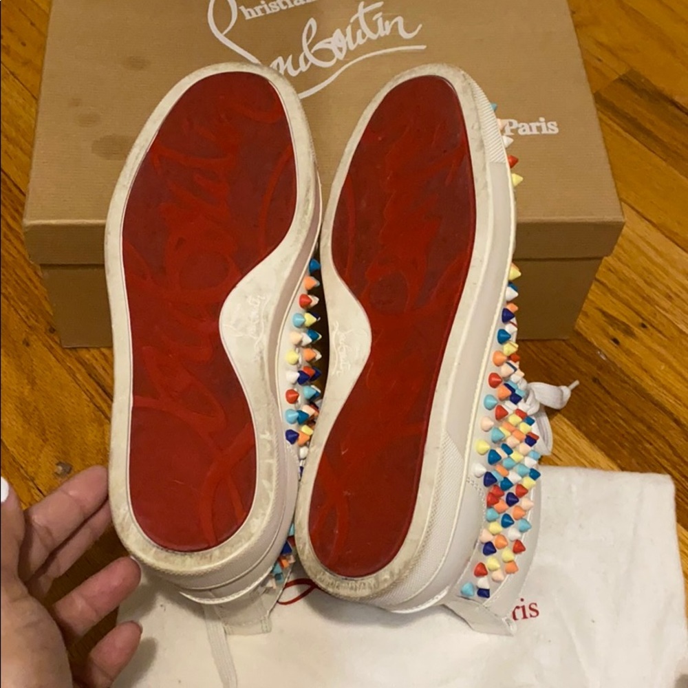 christian louboutin high top white colorful spikes - Picture 9 of 9